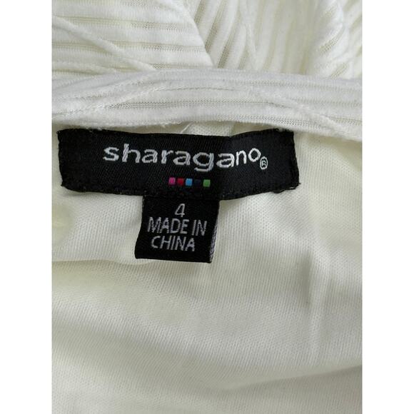 Sharagano Ivory Textured Sleeveless Stretchy Sheath Casual Mini Dress Size 4 - Picture 7 of 9